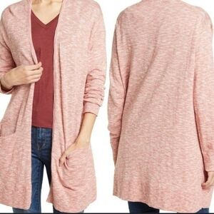 Madewell Summer Ryder rose marled cardigan, size large